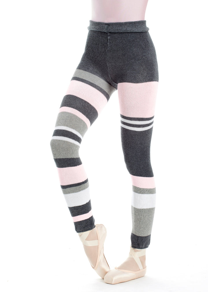 Rollover Waistband Tricolor Knit Pants