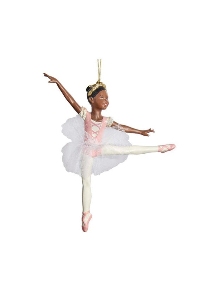 Ballerina in Pink/White Tutu Ornament (6.5")