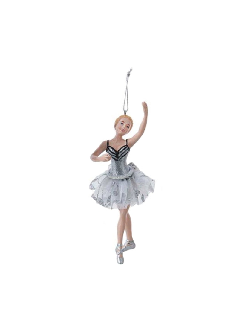 Black & Silver Ballerina Ornament (5.5")