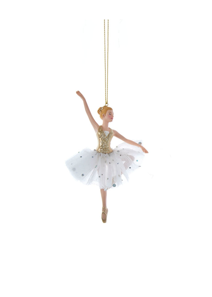 Golden Elegance Ballerina Ornament (6.5")