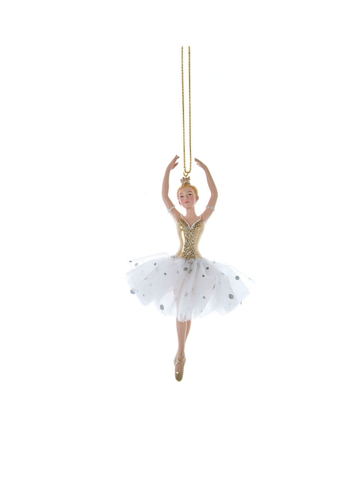 Golden Elegance Ballerina Ornament (6.5")