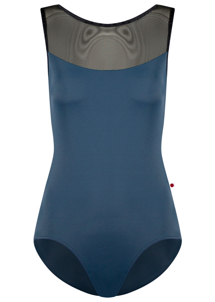 ON SALE Meagan Mesh High-Cut Tank Leotard (Storm/Black)