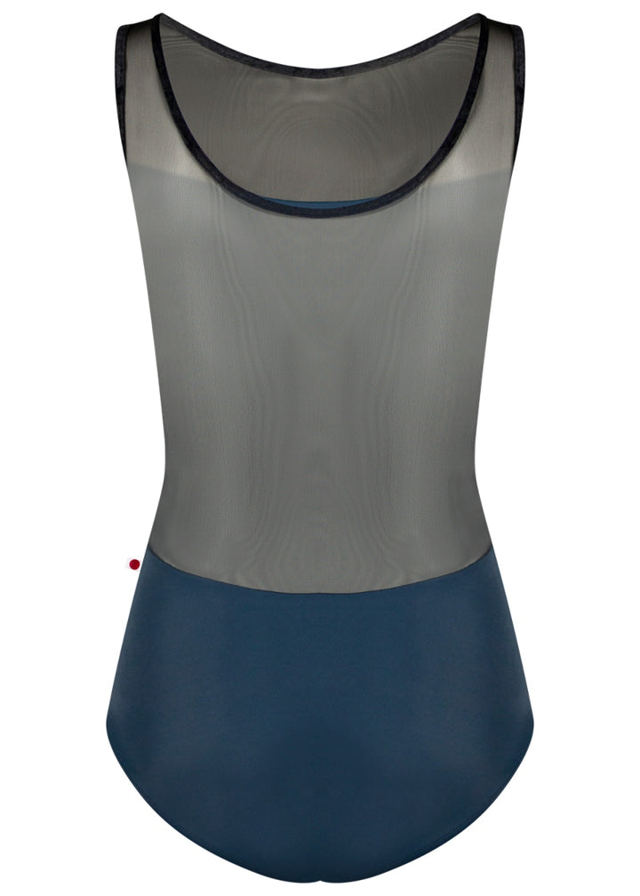 ON SALE Meagan Mesh High-Cut Tank Leotard (Storm/Black)