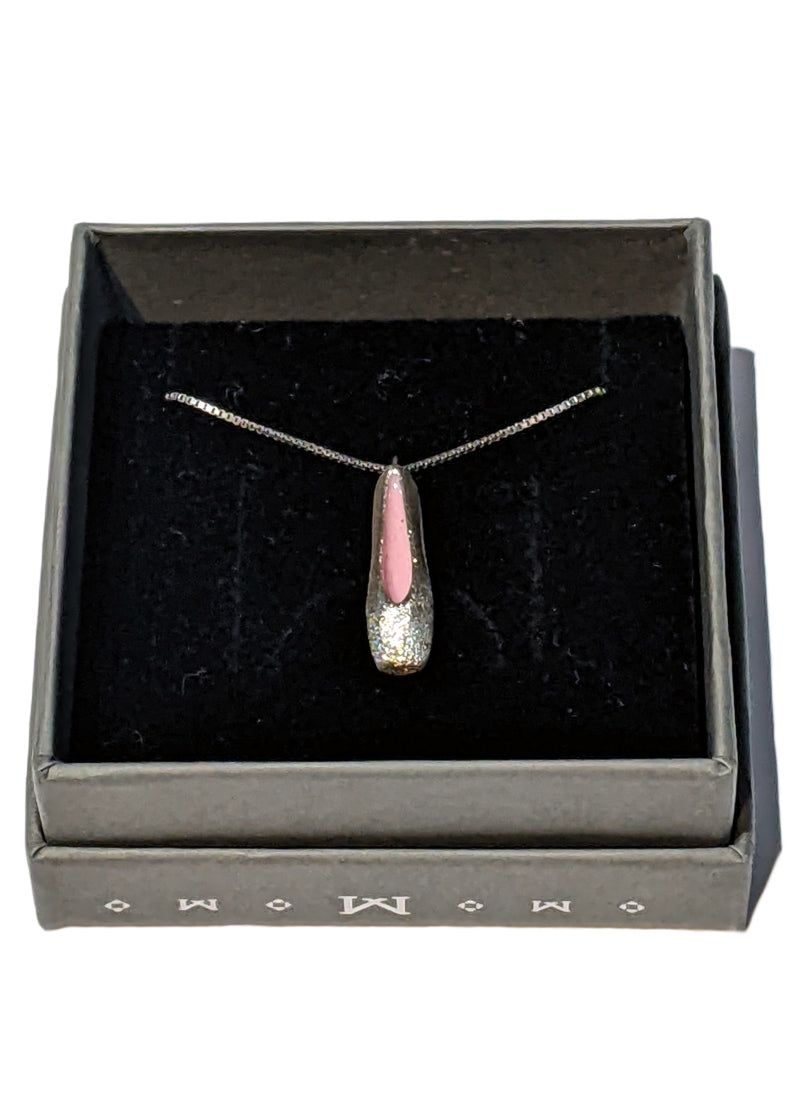 Pointe Shoe Sterling Silver Necklace (Pink)