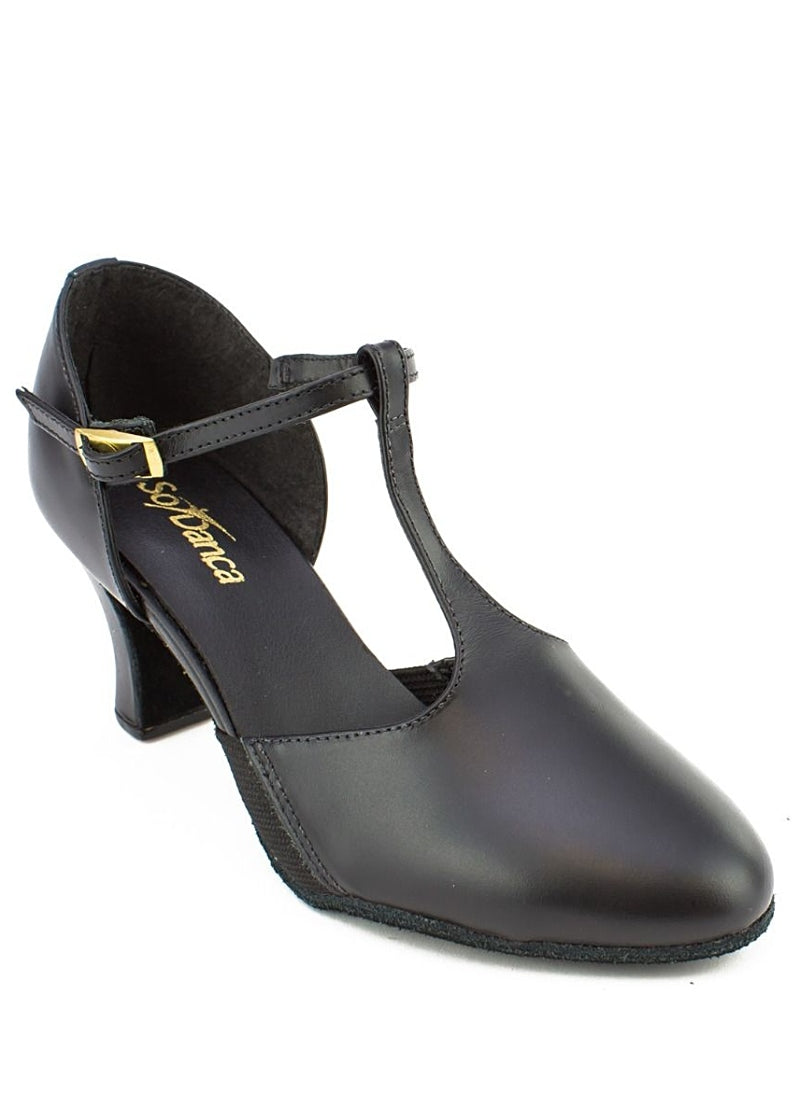 Connie T-Strap Character Shoe - 2.5" Heel (Black)