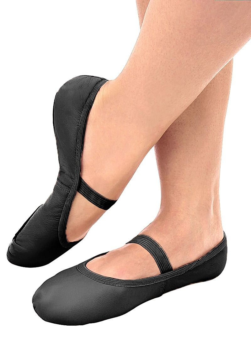 Darcy Premium Leather Full Sole Ballet Shoe (Black)