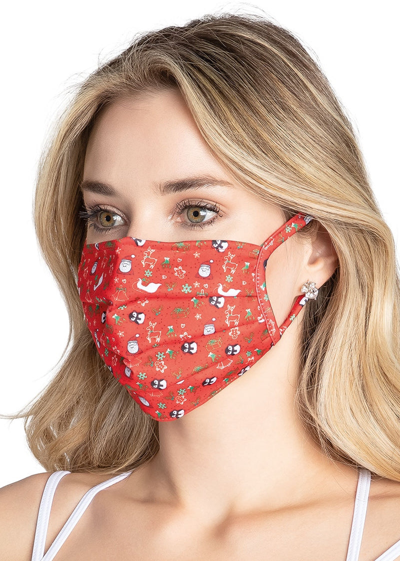 ON SALE Holiday Pleated Face Mask w/ Ear Loops