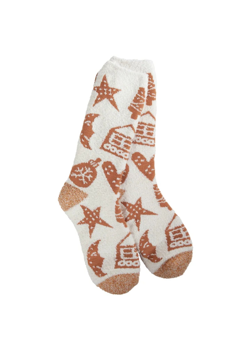 Holiday Cozy Crew Socks (Gingerbread Cookies)