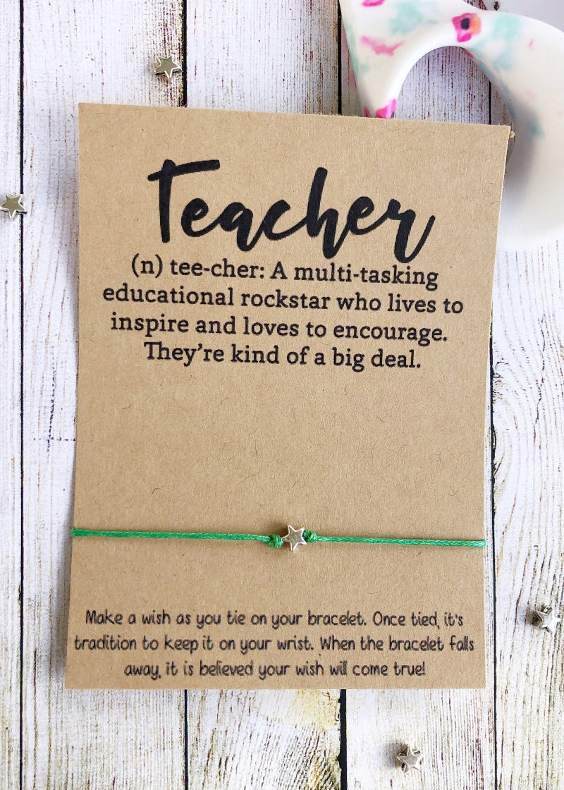 Teacher Definition Wish Bracelet