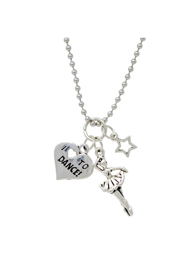 Love to Dance Charm Necklace (Silver)