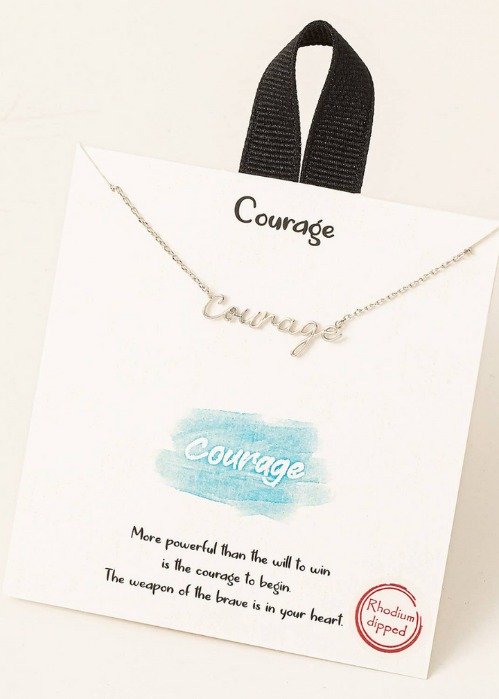 Handwritten "Courage" Pendant Necklace