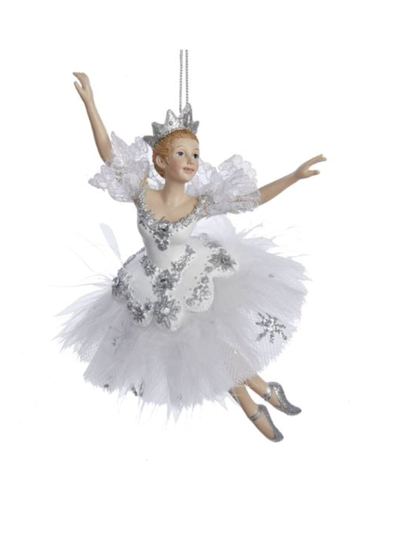 Flying Snow Queen Ballerina Ornament (6.75")
